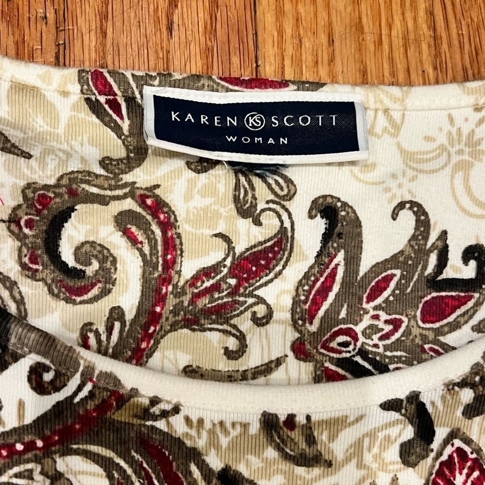 Karen Scott Size 1x long sleeve tops lot of 3